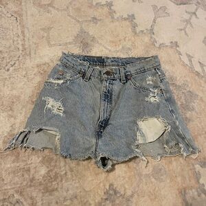 Levi Vintage Distressed Denim Shorts